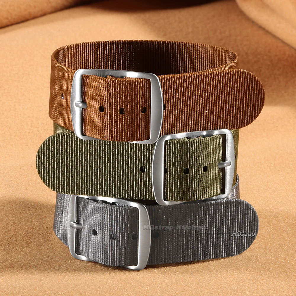 20 มม.สายนาฬิกาไนลอนสีน้ําตาลส - Nylon Nato Strap บทวิจารณ์และราคา