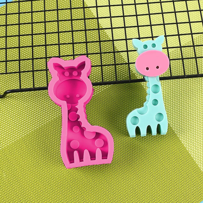 1 piece, handcrafted candle mold for giraffes, elephants, and little frogs, silicone flipped sugar cake baking mold, chocolate i