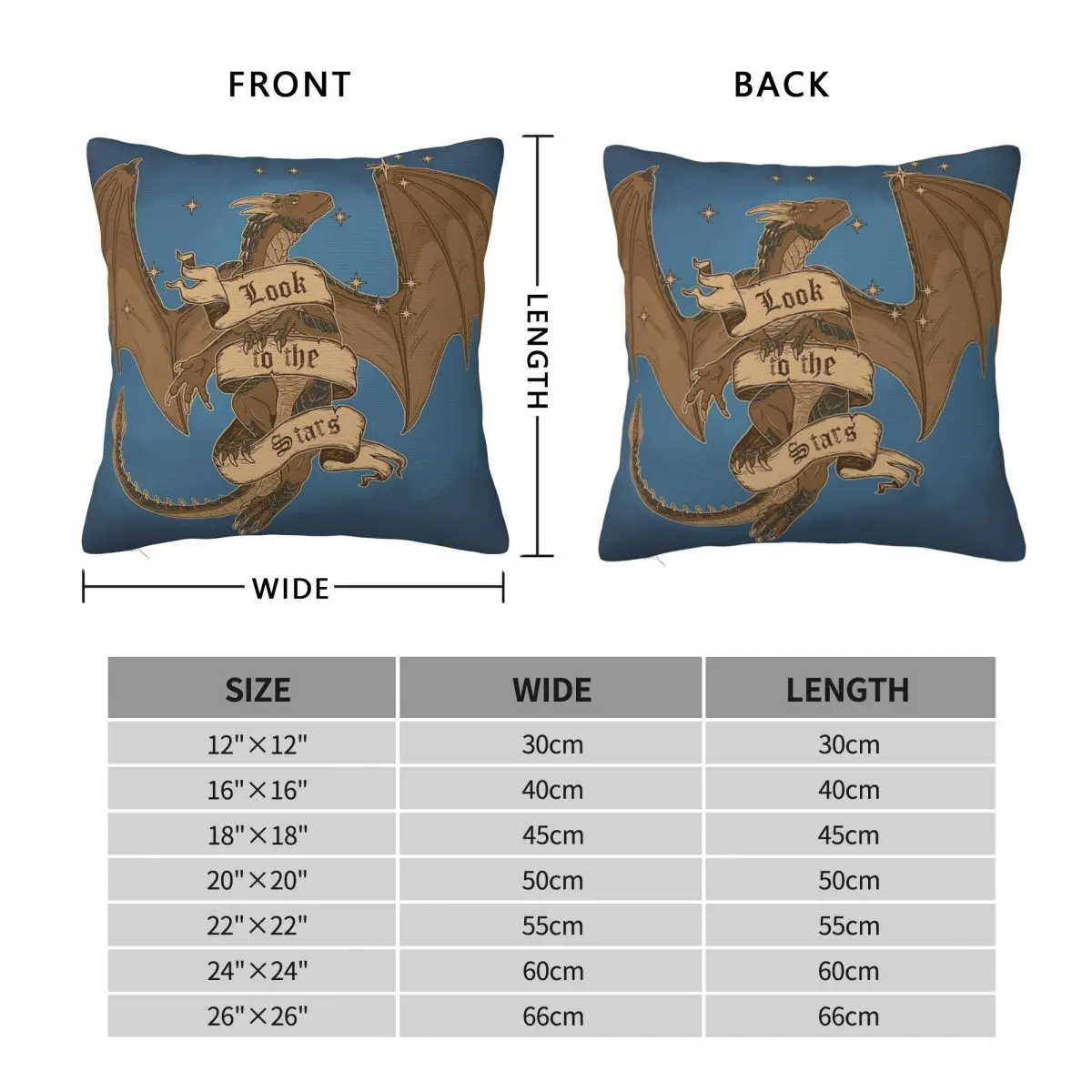 Dragonheart Draco Look To The Stars Square Pillowcase البوليستر الكتان المخملي المطبوع البريدي غطاء وسادة مقعد الأريكة الزخرفية