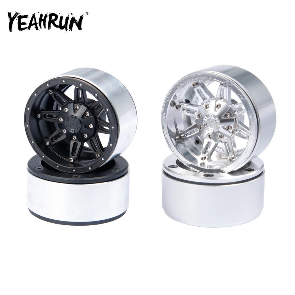 YEAHRUN 2.2 Inch Alloy Beadlock Wheel Rims for 1/10 RC Rock Crawler Car Axial SCX10 Model Upgrade Replace Part
