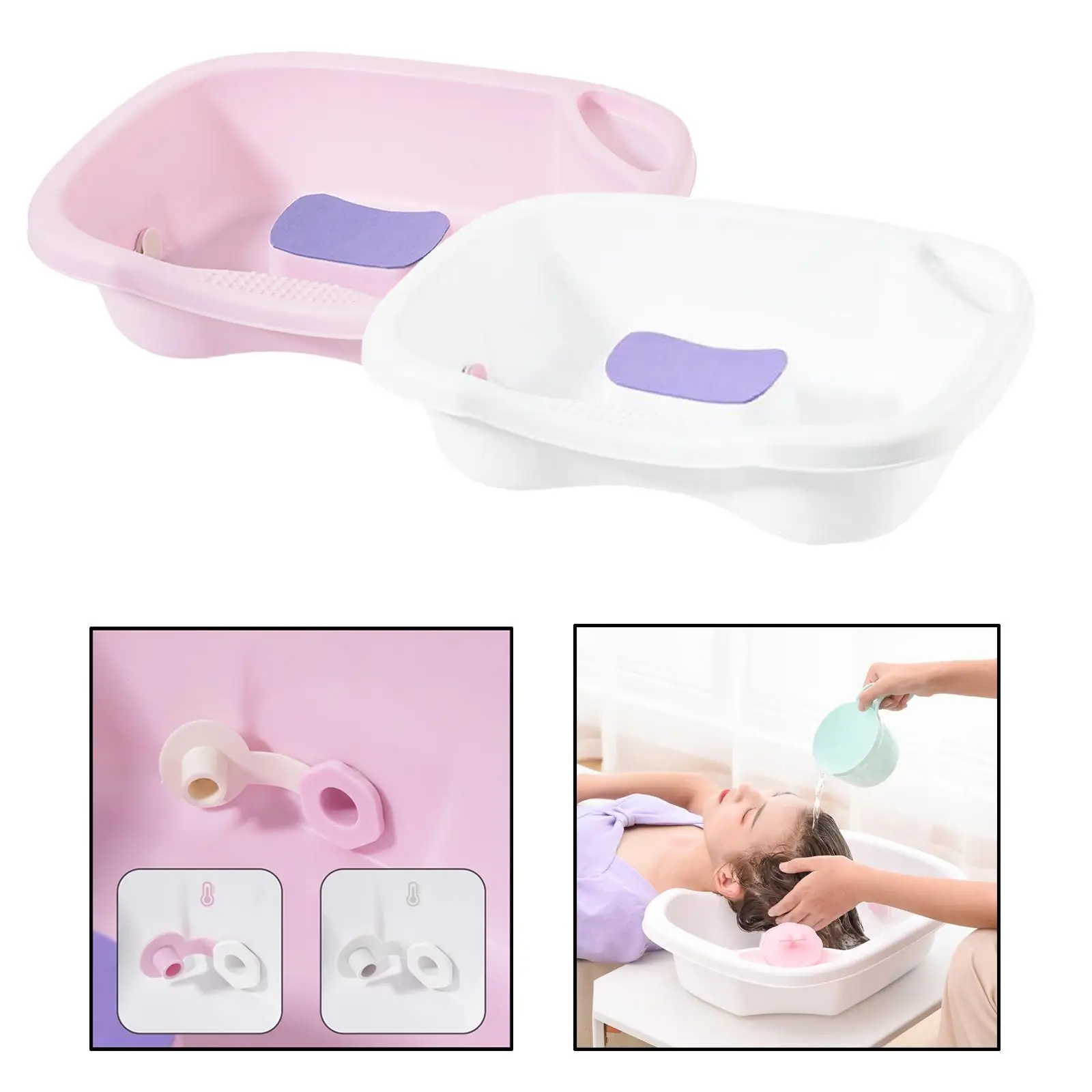 Portable Bedside Shampoo Basins with Tube for Hair Washing Disabled Patient