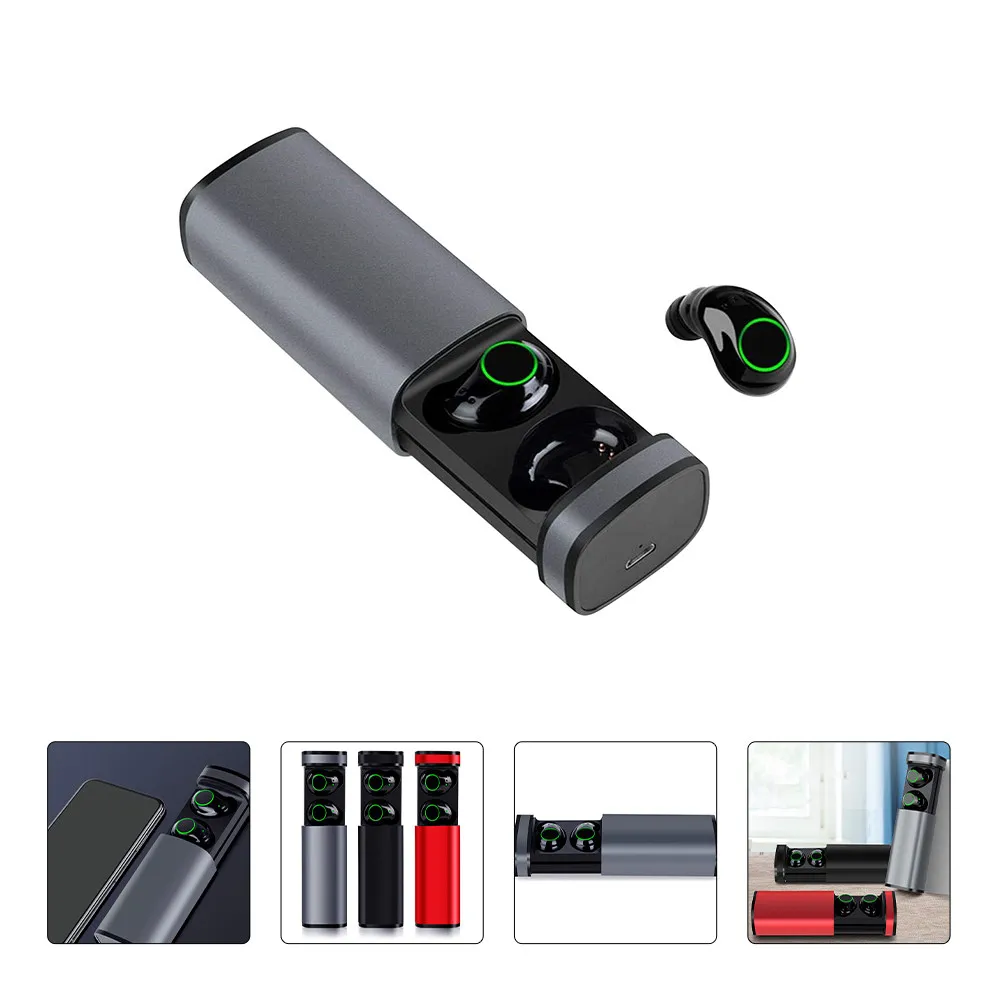 

1Set Wireless Earbuds Smart Touch Control Ipx5 Waterproof Sweatproof Ergonomic in-Ear Power on Charging Case