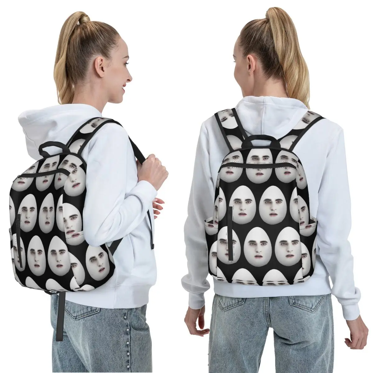 Eggward Funny Edward Cullen Backpack Daypack Large Capacity Boys Girls BookBag School Bag Shoulder Bags for Men Women