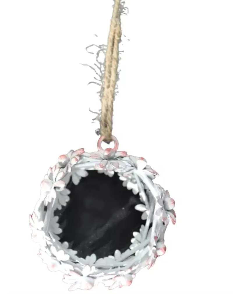 Metal round flower design Christmas pendant high quality metal Christmas decoration