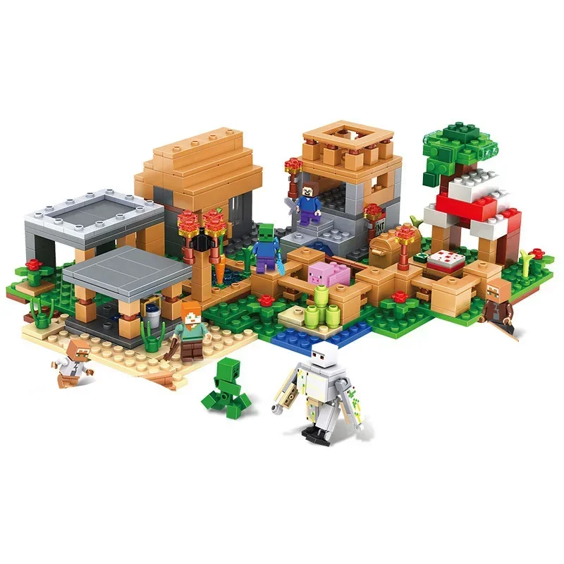 My world Small Village Treehouse Cave Building Blocks The Rabbit Ranch Bricks Education Toys for christmas Gift