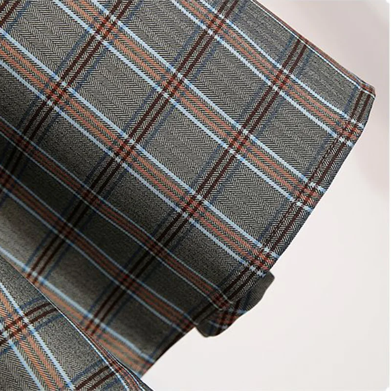 Rok Wanita Plaid Vantage High Waist A-line Longgar Dengan Sabuk dan Saku, Gaya Korea, Panjang Setengah Betis, Musim Semi 2024