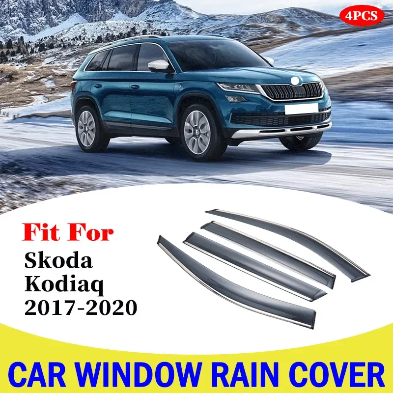 

window visor car rain shield For Skoda Kodiaq 2017-2020 awning trim cover Side Window Deflector Door Rain Sun car accessories