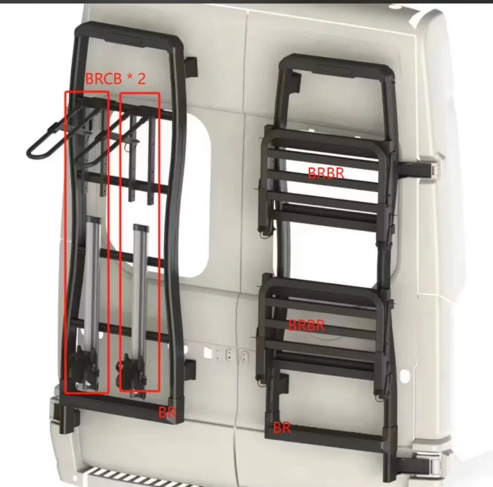 RV Exterior Accessory Aluminum Rear Ladder Back Rack Tire Storage Bracket for Motorhome Caravan