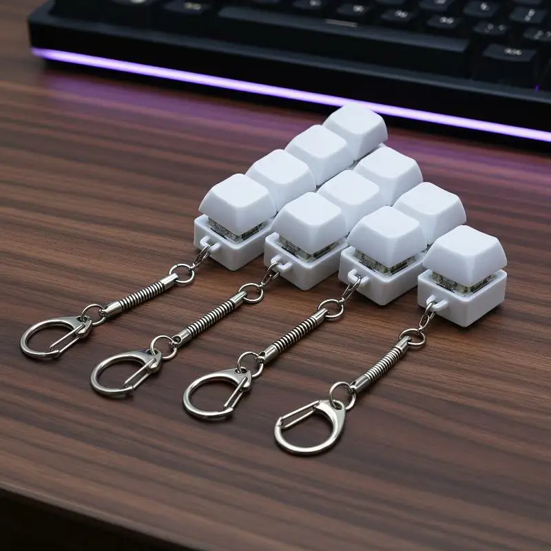 1Pcs Finger Pressure Relief Button Adult Office Stress-relieving And Calming Key Chain 2/3/4/9Keys Keyboard Key Irritability To