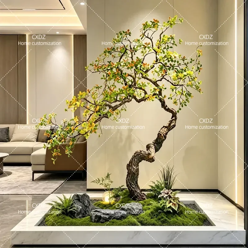 Island spring flower simulation green plant indoor bionic decorative landscaping plant Chinese patio landscape tree horse