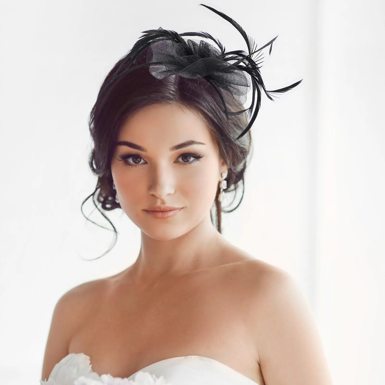 

1 шт. Премиум-повязка на голову из сетчатой марли для невесты, для свадебной вечеринки, танцевальных выступлений, косплея, фотосессий, декоративное украшение для волос