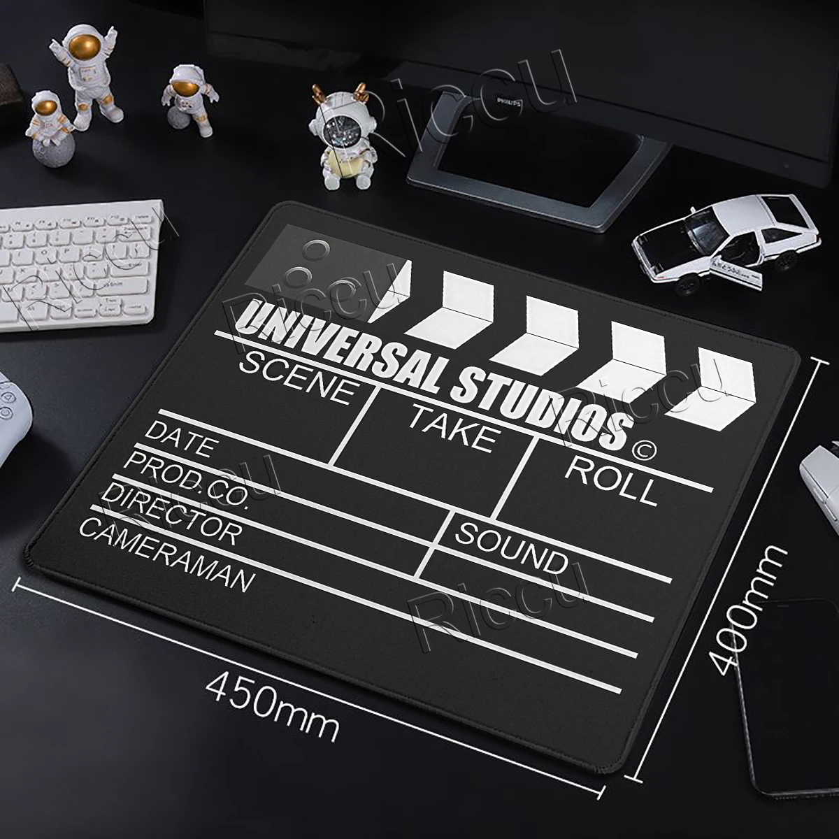 E-Sports Small Size Mousepad Small Locking Edge Mouse Mat Clapperboard Pattern Speed Non-slip Mouse Pads Stitched Edge Desk Mats