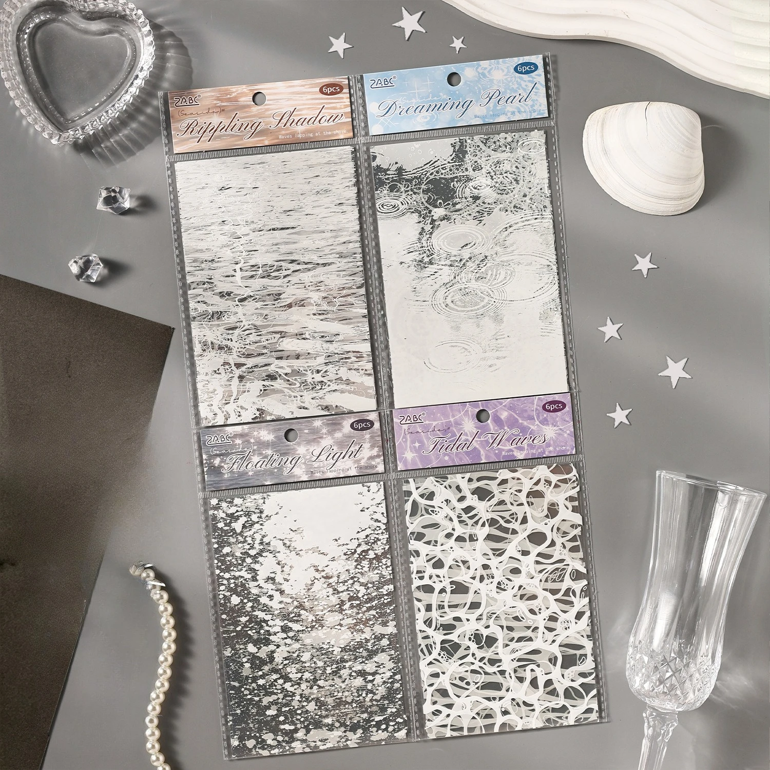 Vintage Water Ripple Smudge Landscape PET Sticker Creative DIY Journal Material Collage Scrapbooking Stationery