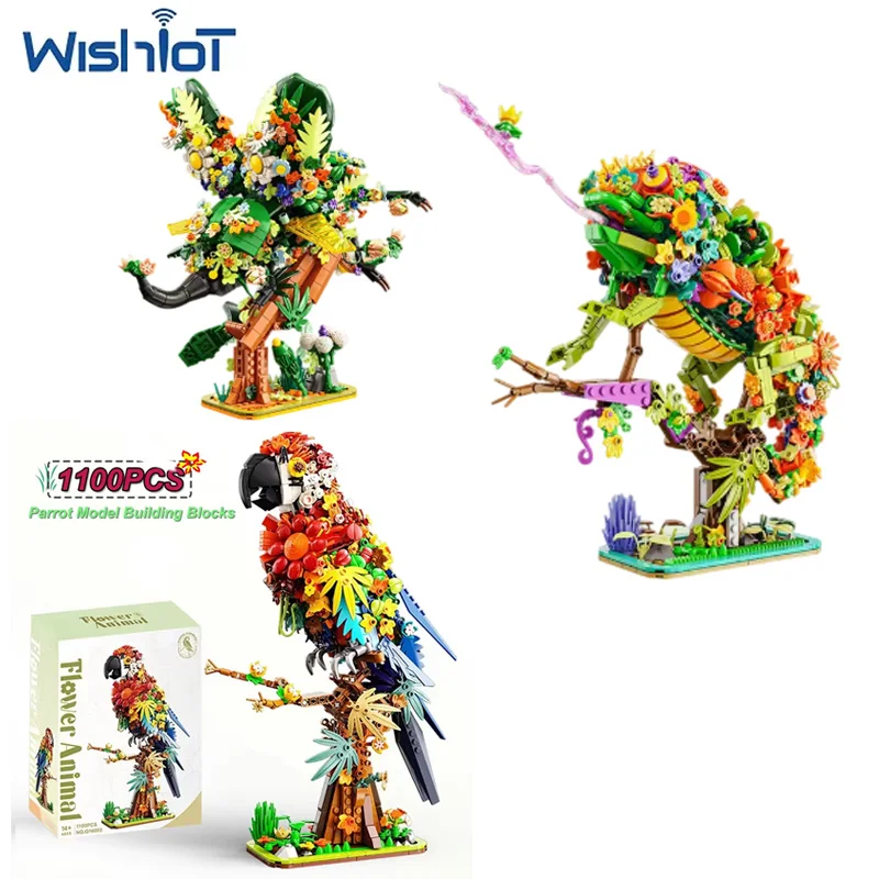 creative-flower-design-chameleon-parrot-model-building-blocks-assembly-animal-ornament-education-toys-moc-bricks-holiday-gifts