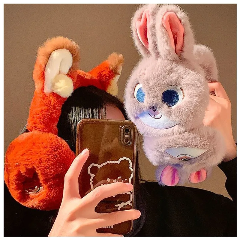 Anime Disney Series Zootropolis Judy Nick Wilde Cute Plush Ear Warmers Kawaii Autumn Winter Warm Windproof Earmuffs Girl Gift