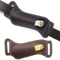 Brown Fold Knife New Outdoor Carry Equipment Flashlight Belt Loop Cowhide Pocket Hunt Holder Camping Equipment