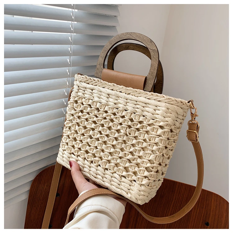 

Lizzytsu Summer Straw Bag Women Large Capacity Shoulder Bag Handmade Woven Handbag Bohemia Vacation Beach Korean Crossbody Bag