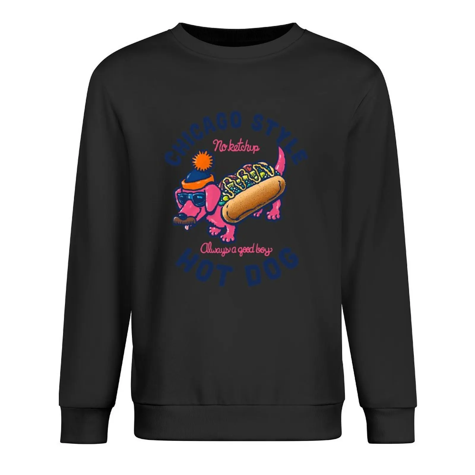 

Da Chicago Dog With Text Pullover tracksuits autumn clothes graphic t shirts men men's sweat-shirt sweatshirts