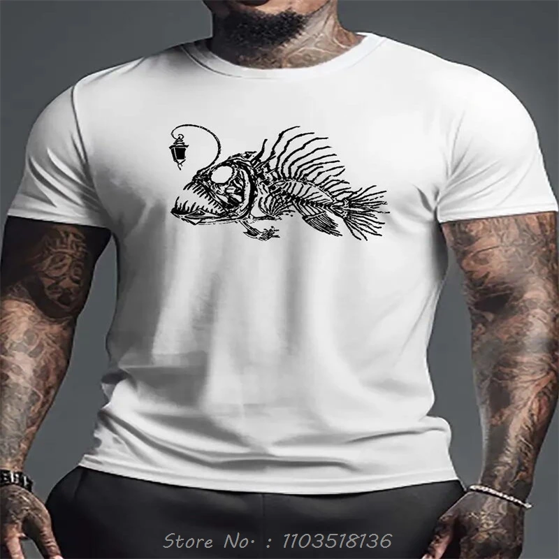 Bold Fish Bone Graphic T-Shirt Unisex O-Neck Comfort Fit Perfect Summer Activities & Workouts cotton tees Fitness T shirt