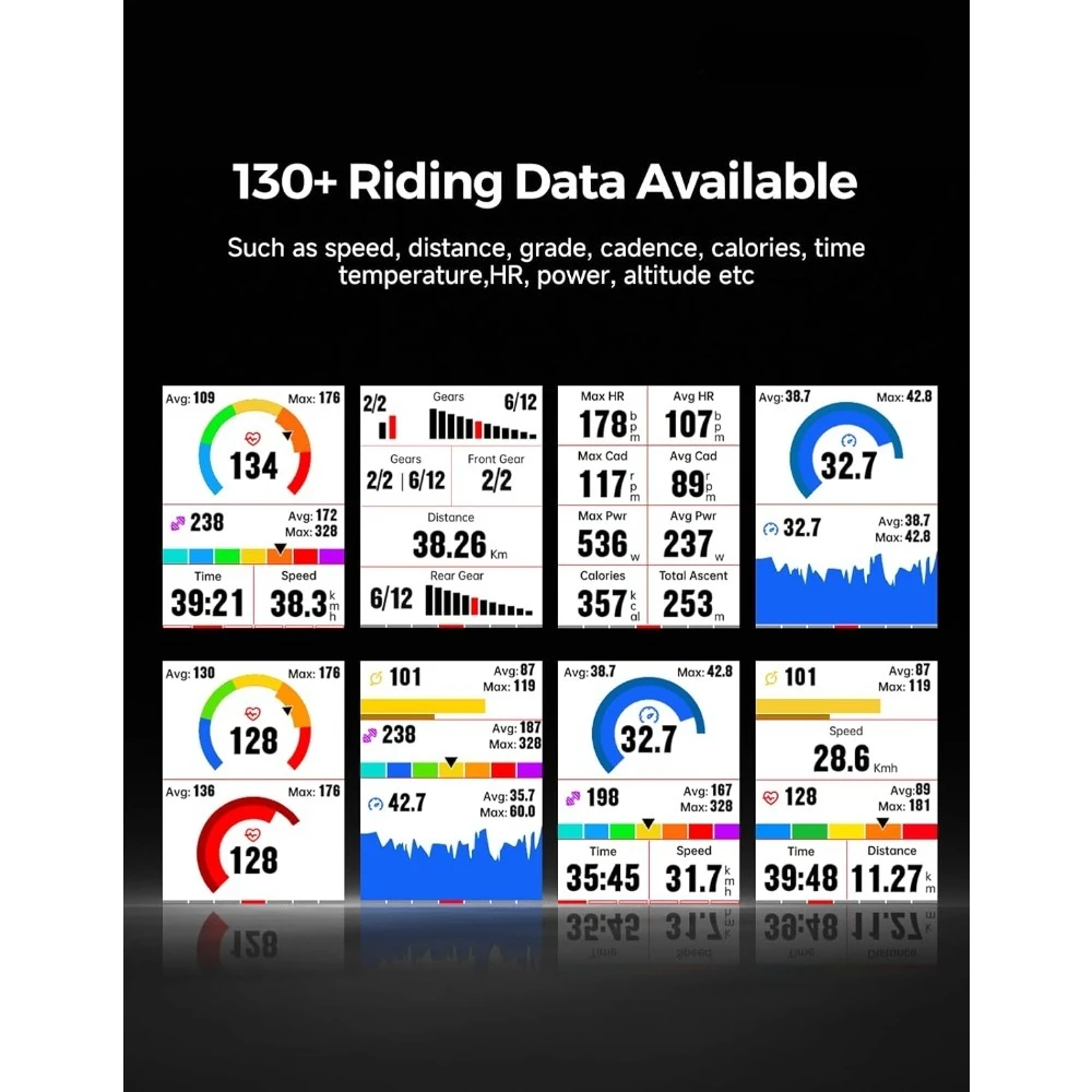 Computador de bicicleta sem fio para restaurante/gps, navegação de mapa offline com tela sensível ao toque, aviso de curso compatível com insta 360