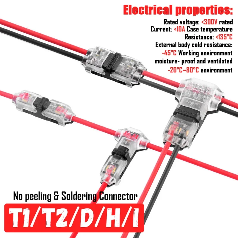 Conector de Cable enchufable rápido, 10-50 piezas, cableado de 2 pines, 8-22AWG para LED, empalme de Cable eléctrico doméstico, herramientas de