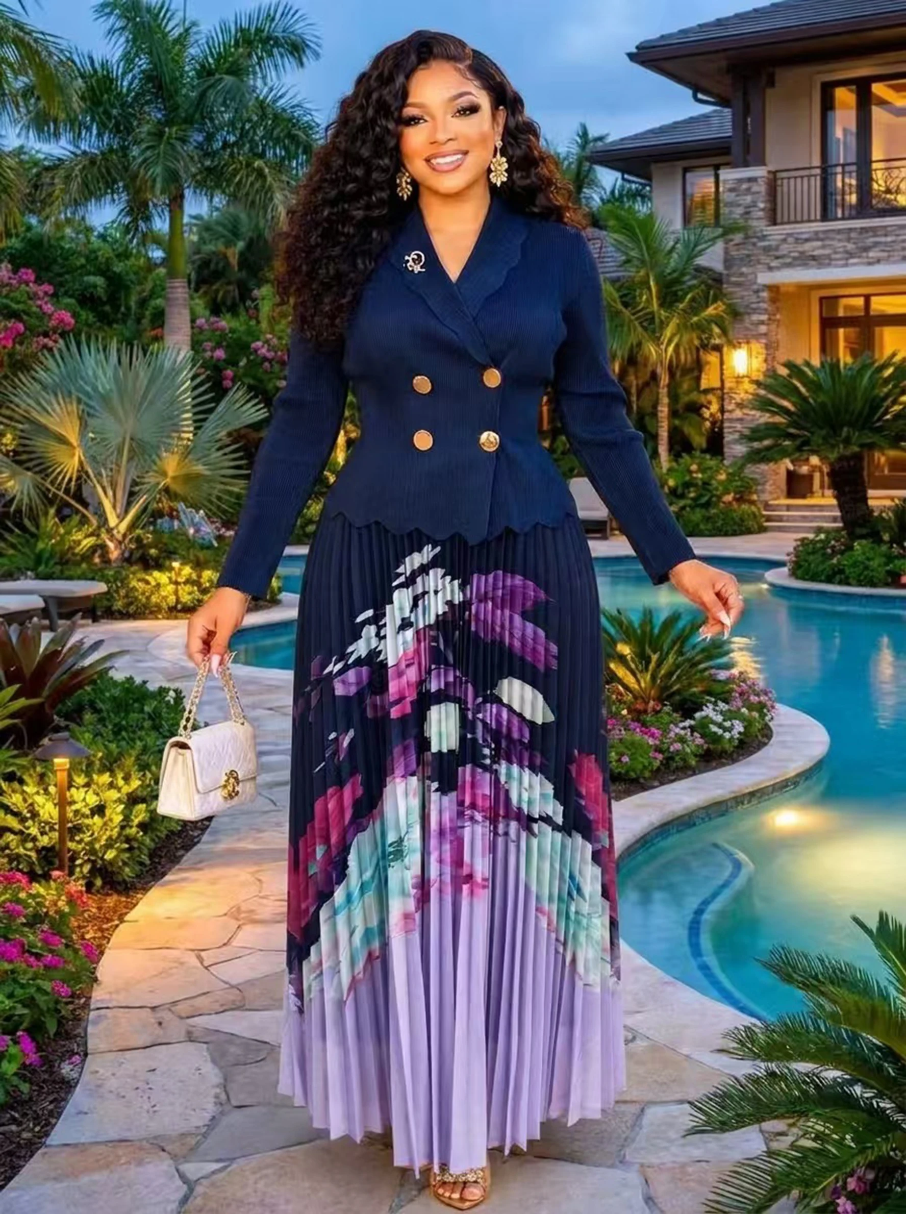 Wedding Party Evening Dress Fashion African Dresses for Woman Dashiki Robe Africaine Traditional Outfit Elegant feminine Dress