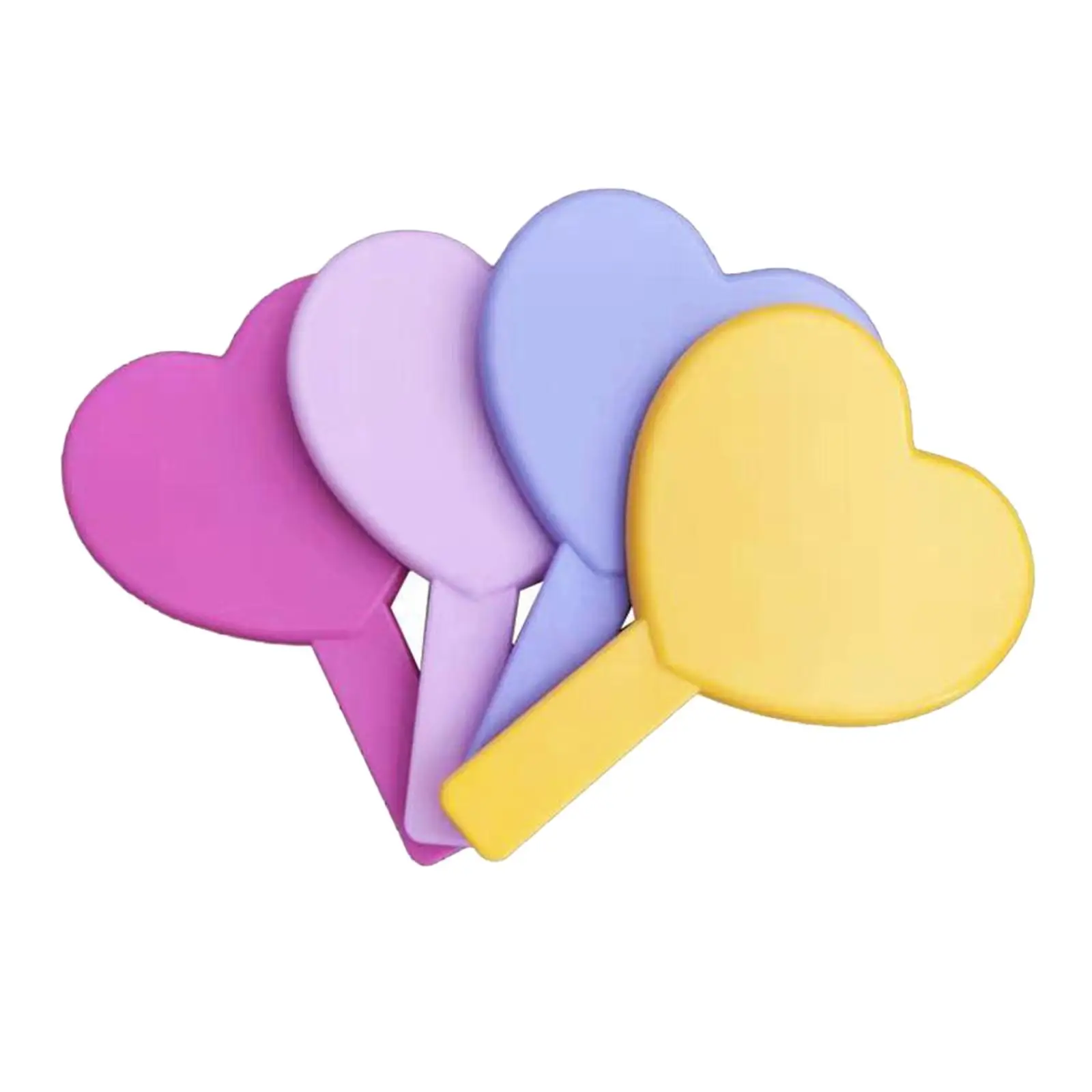 Travel Small Compact Makeup Mirror Heart Shaped Simple Hand Mirror Look