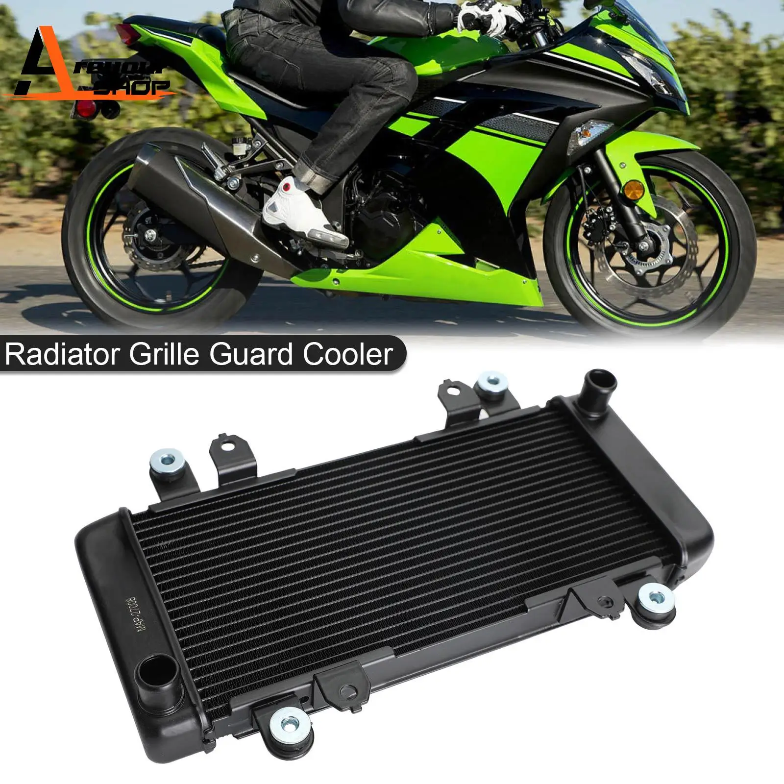 Radiator Guard Cooler Cooling for KAWASAKI NINJA 300 EX300 EX 300 2013 2014 2015 2016 2017 Black