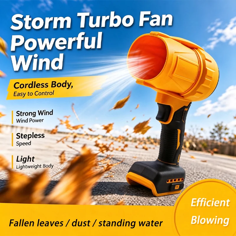 Electric Goddess Brushless Cordless Electric Air Blower Turbo Jet Fan Handheld Dust Blowing Tool For 20V Battery Pin