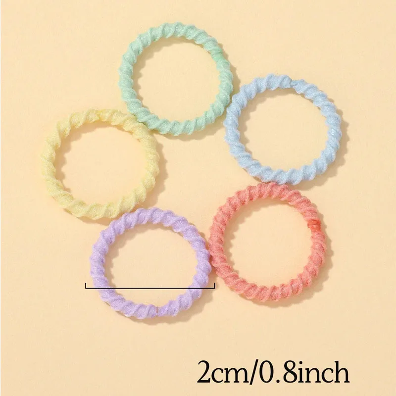 50pcs Baby 2cm Colorful Rubber Band Does Not Hurt The Hair Small Thumb Ring High Elastic Thread Toddler Kids Scrunchies Set