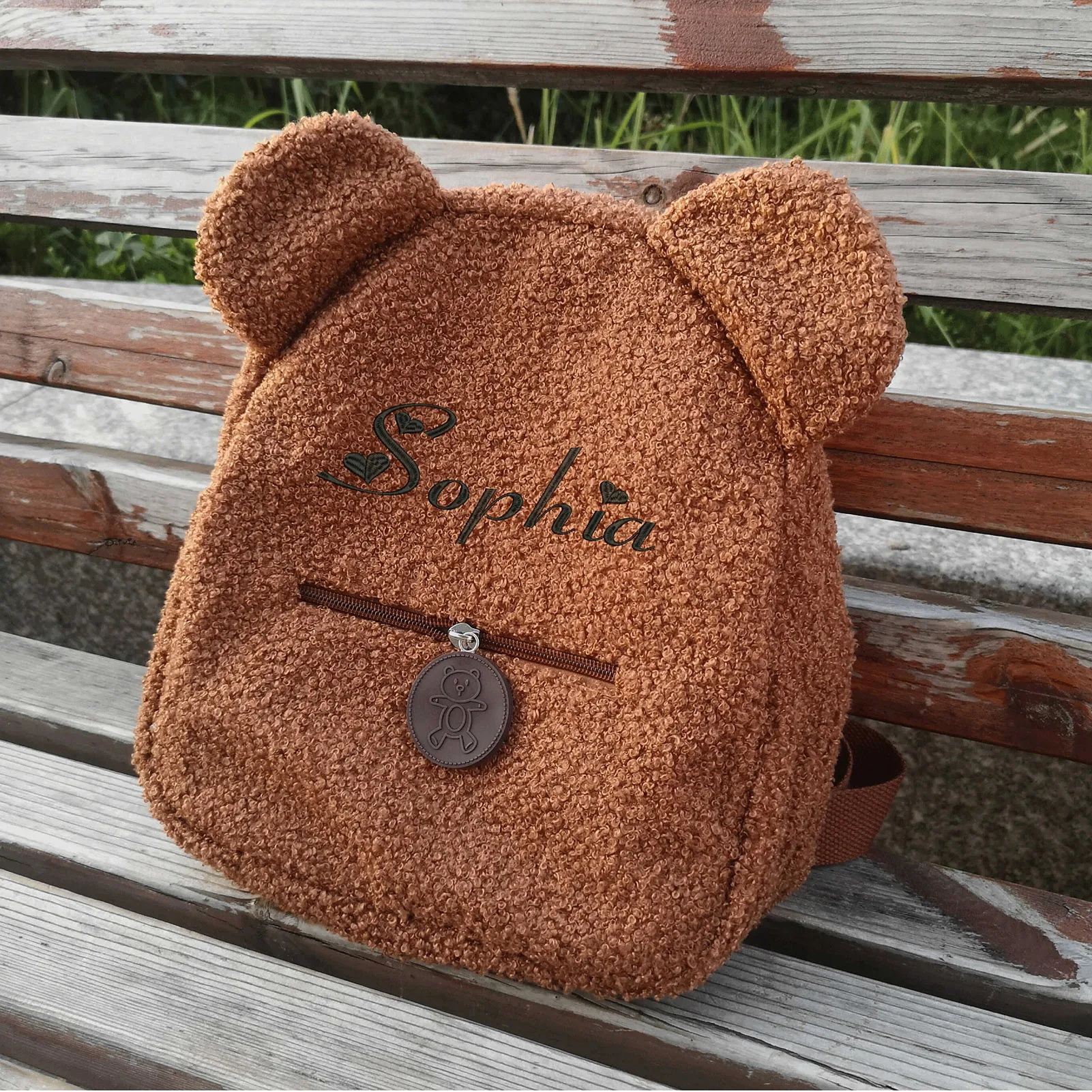 Sac à dos personnalisé brodé en peluche pour enfants, ours en peluche, Animal mignon doux, Mini sac à dos d\'école