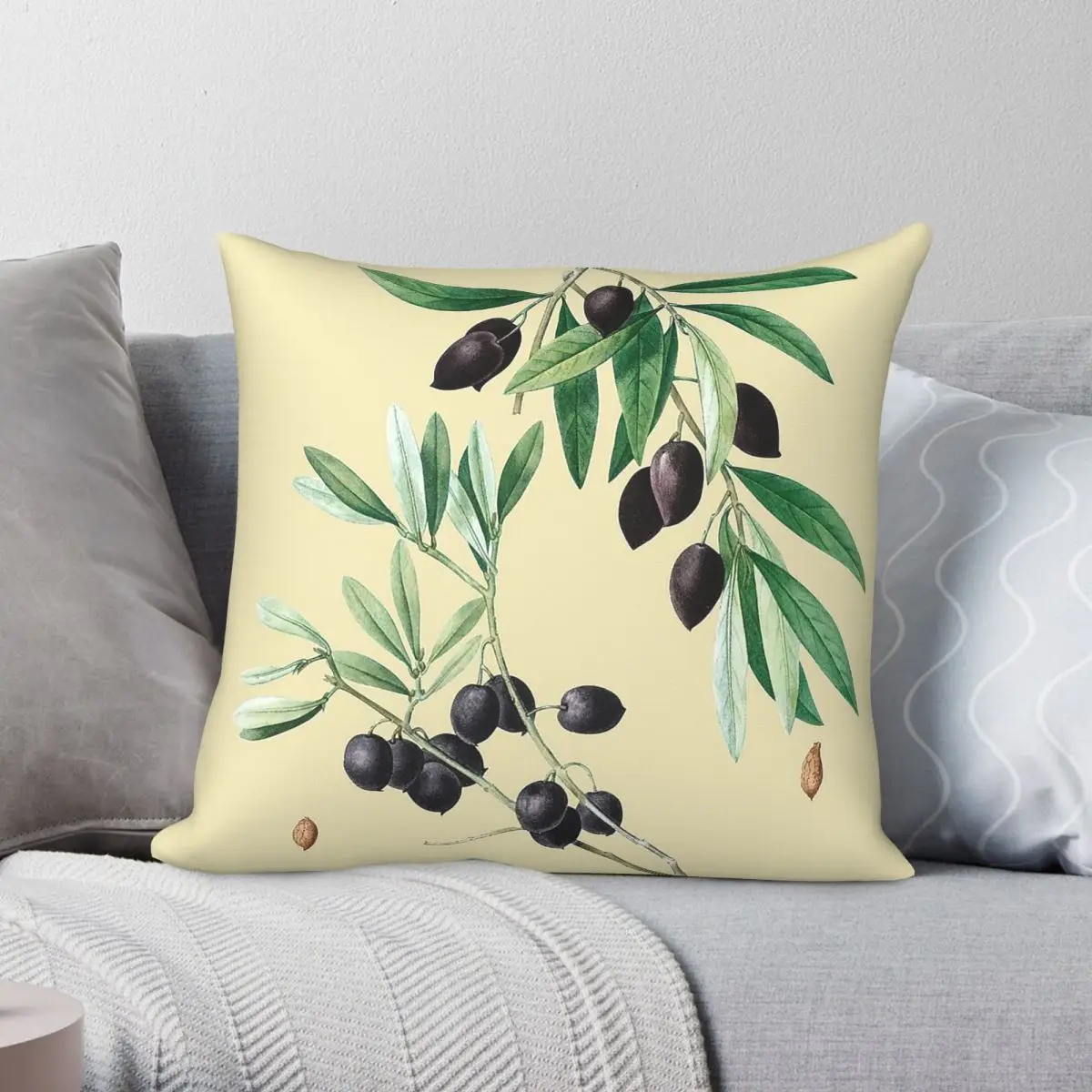 Funda de almohada cuadrada Olive Olea Eupoaea Olivier, poliéster, lino, terciopelo, cremallera creativa, decorativa, para el hogar, 18 pulgadas
