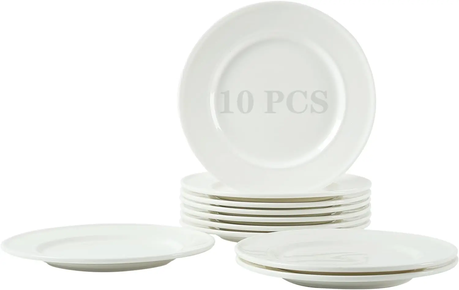 

8 Inch Porcelain Small Dinner Plate Set of 10, White Appetizer Plates, Dessert Salad Plates, White Ceramic Dinnerware Serving Pl