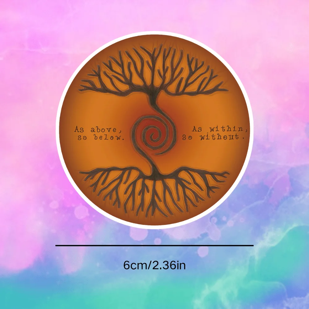 3pcs Spiral Tree of Life As Above, So Below. As Within, So Without, Symbolizing Connection, Balance, and Growth Stickers