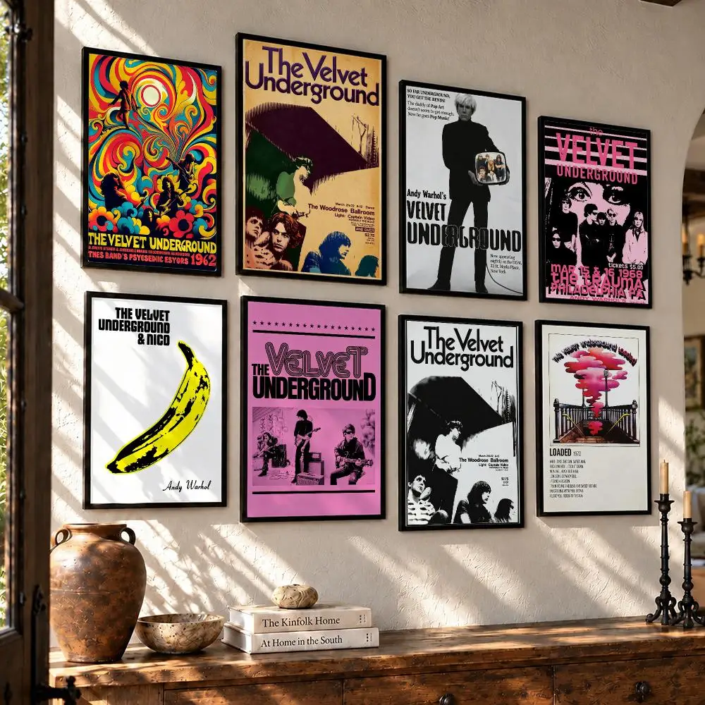 band The Velvet Underground Poster Waterproof HD Self Stick Poster Unframed Wall Art Decor for Home Room Decoration Gift