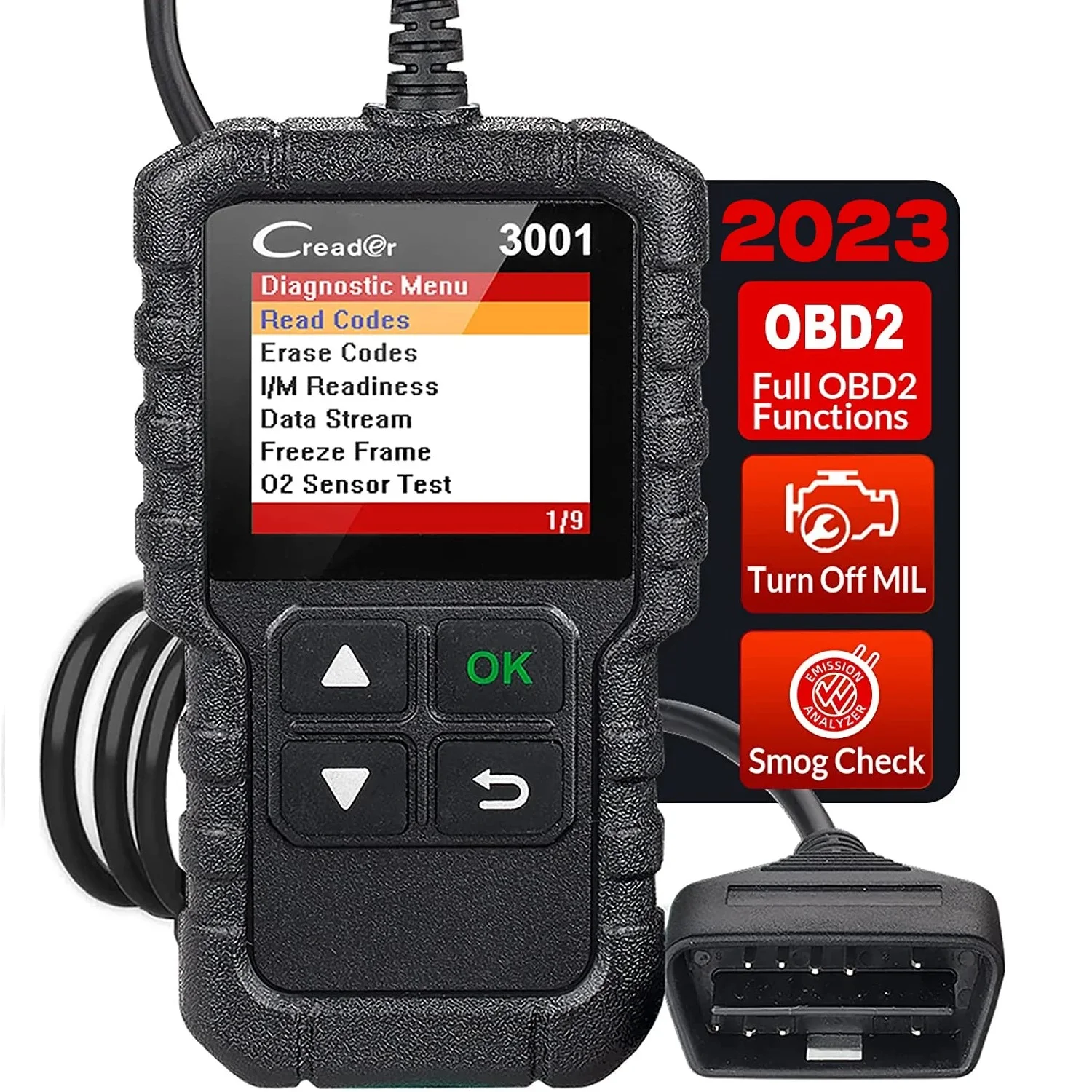 Creader 3001 OBD2 Scanner, Engine Fault Code Reader Mode 6 CAN Diagnostic Scan Tool for All OBDII Protocol Cars Since 1996