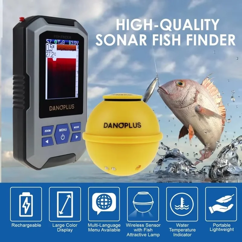 เครื่องหาปลาไร้สายแบบพกพา จอ L - Fish Finder Kayak Portable บทวิจารณ์และราคา