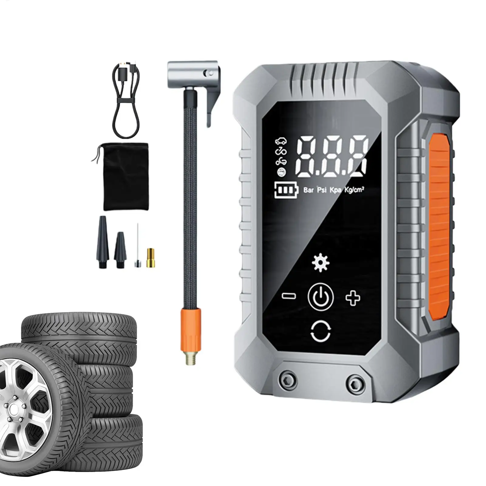 Car Tire Inflator Cordless Rechargeable Auto Shut Off Portable Air Pump Small Compressor for Bike Sedan SUV Balls Inflatable