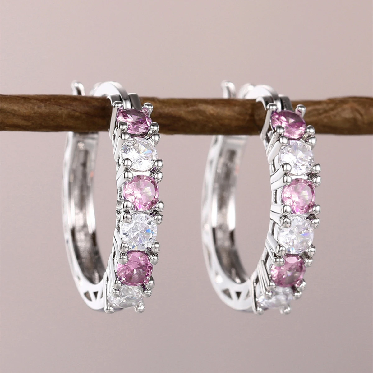 Huitan Unique Design Hoop Earrings for Women