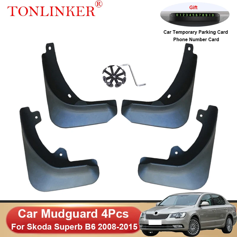 

TONLINKER Car Mudguard For Skoda Superb B6 MK2 3T Liftback 2005-2015 Mudguards Splash Guards Fender Mudflaps 4Pcs Accessories