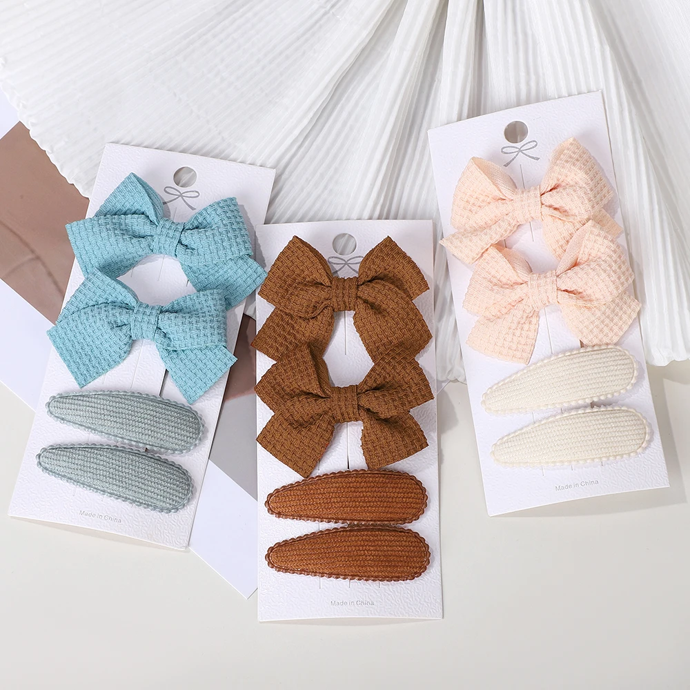 4 Teile/satz Nette BB Clip Bögen Haar Clips für Baby Mädchen Handgemachte Neue stil Bögen Haarnadel Barrettes Kinder Kopfbedeckungen Haar zubehör