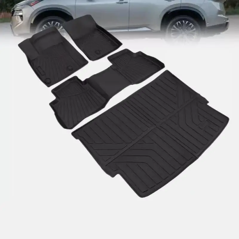 

3D коврики из ТПЭ, коврик для багажника, коврик для спинки багажника для Nissan Rogue 2021 ~ 2025, всепогодные защитные вкладыши, коврик для багажника автомобиля