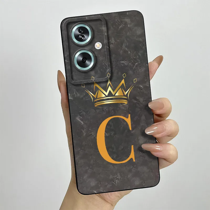 For OPPO A79 5G Case OPPO CPH2553 Phone Case Fashion Crown Letters Full Package Matte Anti Drop Soft Protective Back Cover Funda