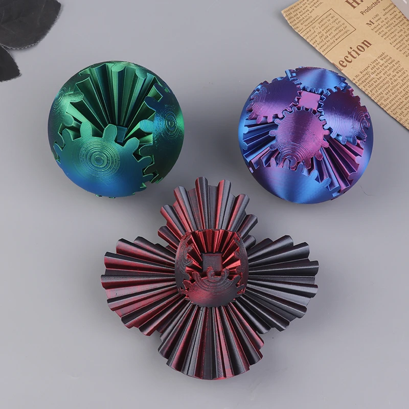 Gear Ball 3D Printed Gear Ball Spin Ball Cube Toy Perfect For Stress And Anxiety Relaxing Deformation Gear Ball Desk Toy