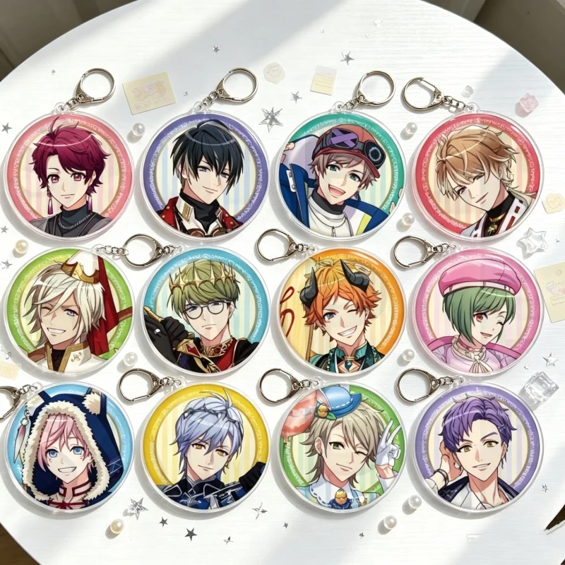 Game A3! Act! Addict! Actors! 2026 Circle Acrylic Pendant Keychain Characters Sakuya Sakuma Car,Bag Decorative 6cm r Fans Gifts