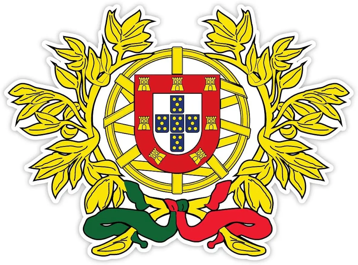 البرتغال العلم خريطة شعار ملصقات عالية الجودة فيني البرتغال معطف الأسلحة البرتغالية العلم أرقام السباق ملصق مائي مثالي للسيارات