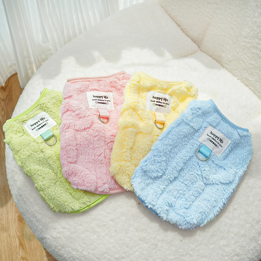 Winter Dog Clothing Teddy Bear Pomeranian Small Dog Pet Fur-lined Pull-On Coats for Cats and Pets Dogs Accessories