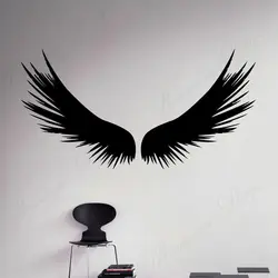 Dark Angel Wings Feathers Wall Stickers Vinyl Home Decoration Room Bedroom Interior Wall Decals Art Murals Wallpaper 3A86