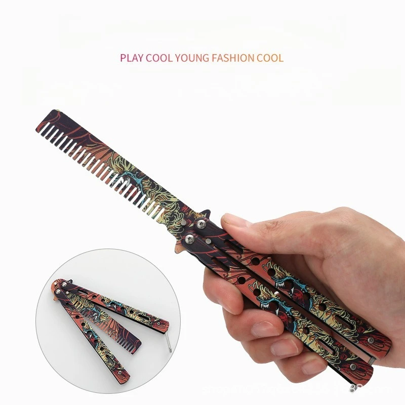 

Martial Arts Practice Knife Portable Steel Metal Folding Butterfly Knife for Practicing Flipping Tricks