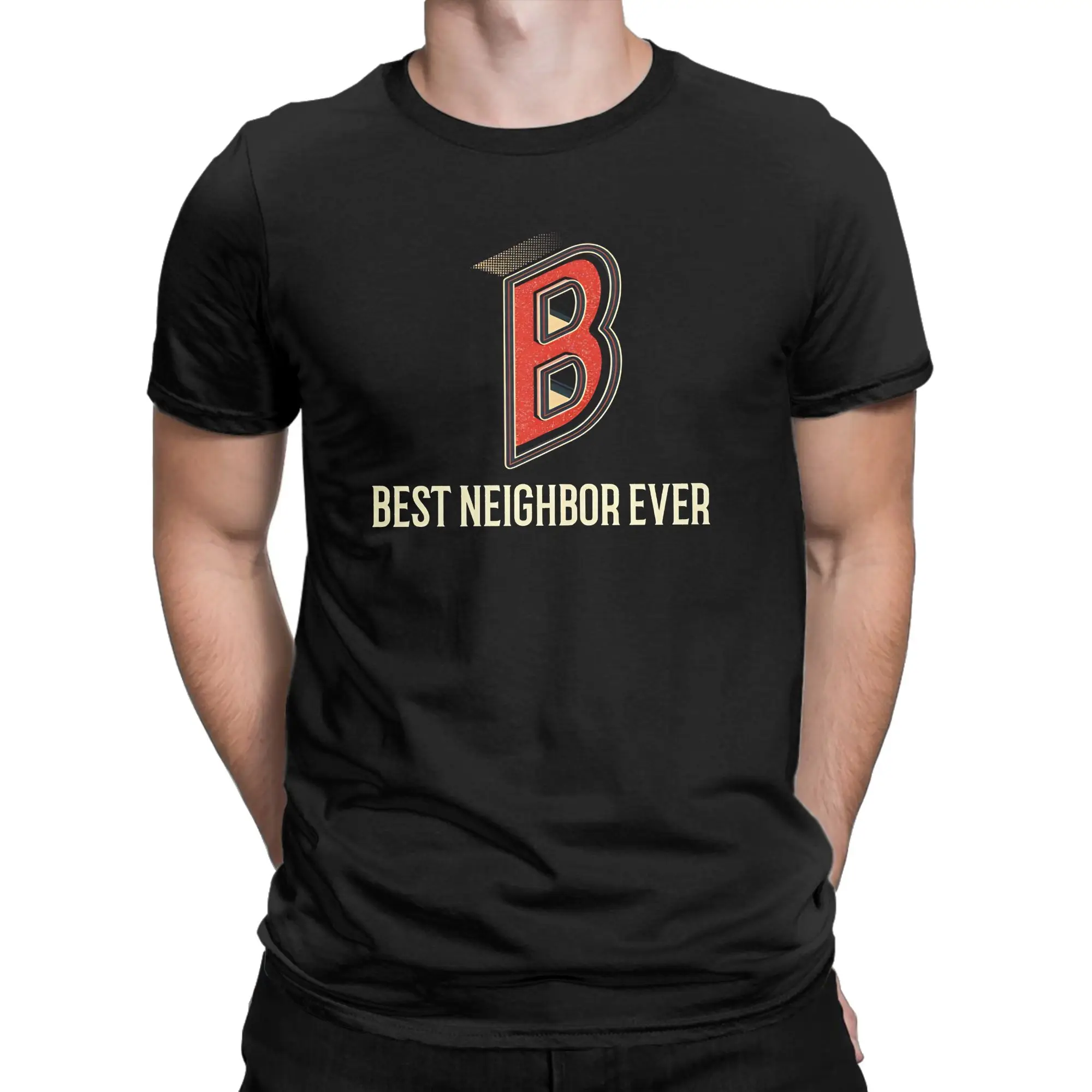Mysterious Neighbor Classic Hello Neighborr Novelty Graphic 100% Cotton T-Shirt Tees Tops For Men